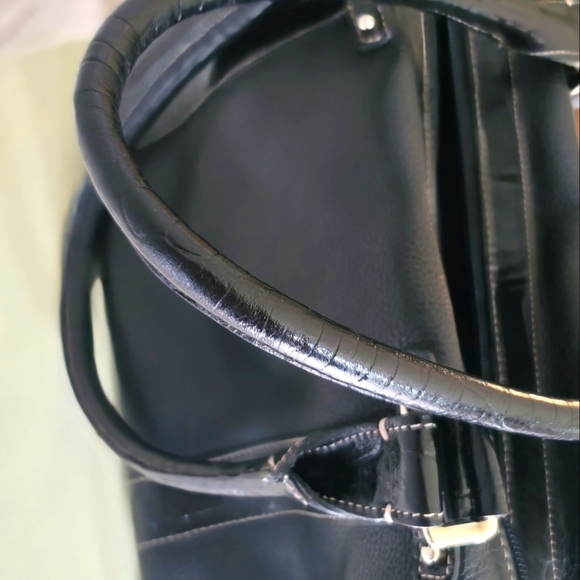 Santa Marinella Brazil Large Black Leather Handbag - Picture 8 of 10